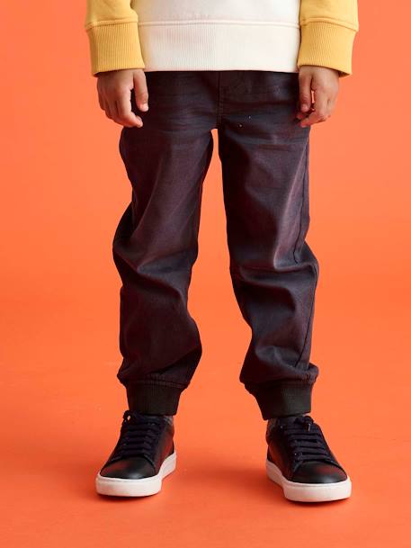 Pantalon garçon jogger facile à enfiler anthracite+bleu grisé+caramel+kaki 4 - vertbaudet enfant 