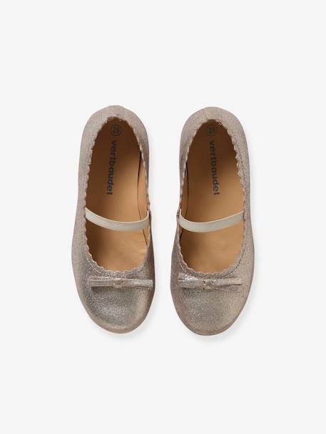 Ballerines cuir pailleté fille collection maternelle BEIGE VIF METALLISE+BLEU FONCE METALLISE 4 - vertbaudet enfant 