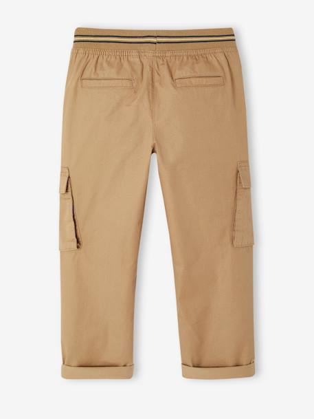 Pantalon droit cargo droit morphologique tour de hanches médium bleu nuit+sable 13 - vertbaudet enfant 