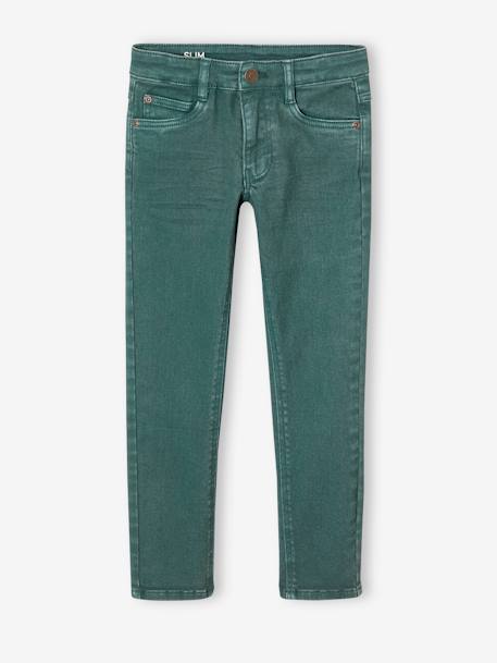 Slim garçon couleur morphologique FIN argile+beige+bleu nuit+noir+tomette+vert émeraude 21 - vertbaudet enfant 