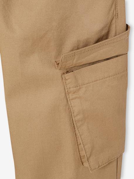 Pantalon droit cargo droit morphologique tour de hanches médium bleu nuit+sable 15 - vertbaudet enfant 