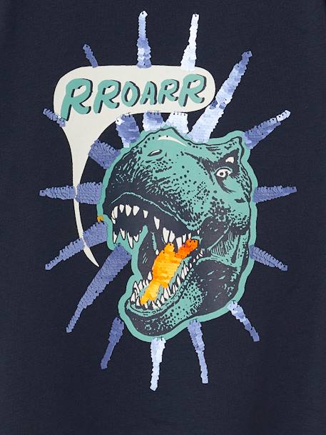 Tee-shirt garçon motif à sequins réversibles blanc+bleu nuit+bleu océan+écru+vert d'eau 10 - vertbaudet enfant 