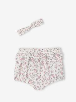 Ensemble naissance bloomer et bandeau fleuris  - vertbaudet enfant