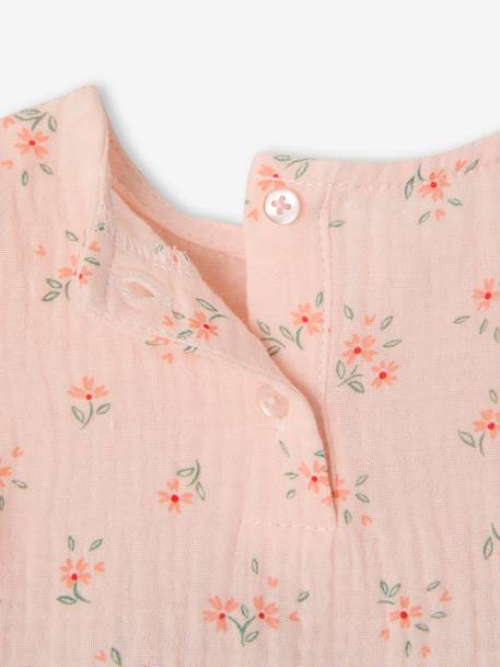 Ensemble bébé blouse short bandeau en gaze de coton rose pâle 9 - vertbaudet enfant 