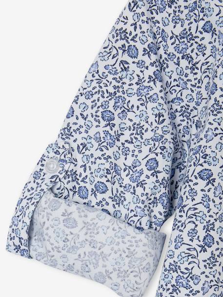 Chemise fleurie à col Mao garçon beige imprimé+bleu imprimé 13 - vertbaudet enfant 