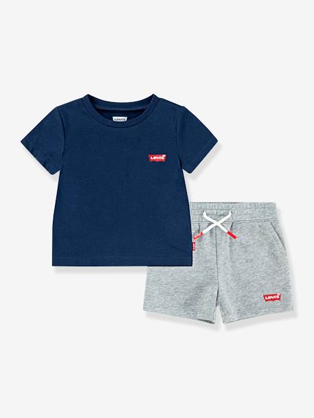 Ensemble tee-shirt + short Batwing LEVI'S blanc+marine 3 - vertbaudet enfant 