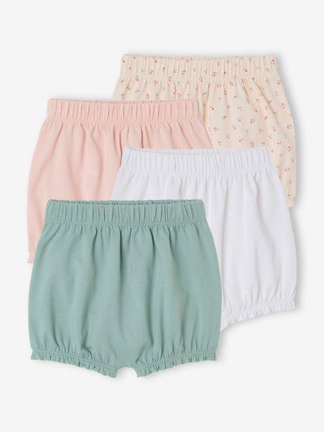 Lot de 4 shortys naissance fille rose pâle 1 - vertbaudet enfant 