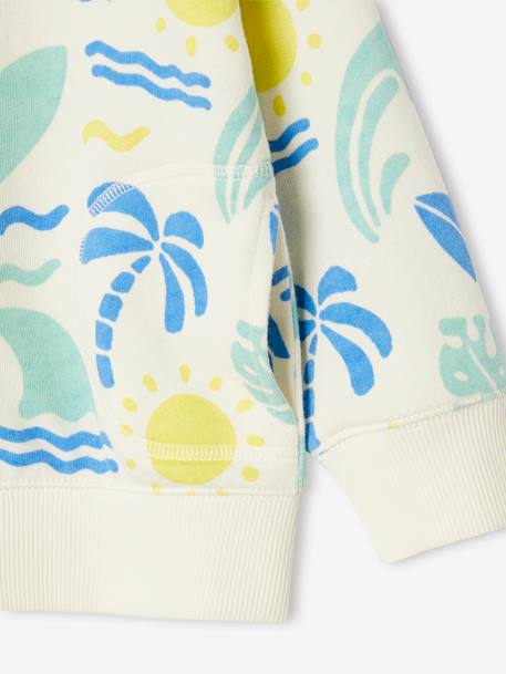 Sweat zippé à capuche motifs surf garçon blanc imprimé 4 - vertbaudet enfant 