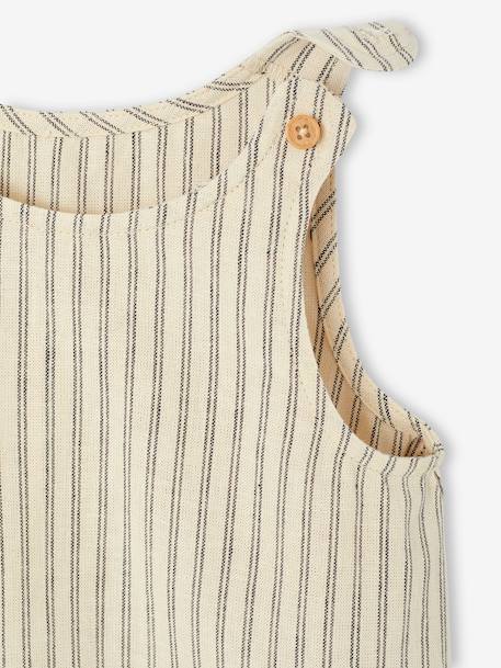 Barboteuse mixte rayée bébé coton/lin écru 4 - vertbaudet enfant 