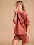 Ensemble grossesse 'Cool Mom' sweat et short en molleton terracotta 2 - vertbaudet enfant 