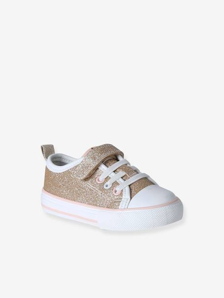 Baskets bébé fille synthétique lacets élastiqués et scratch or 3 - vertbaudet enfant 