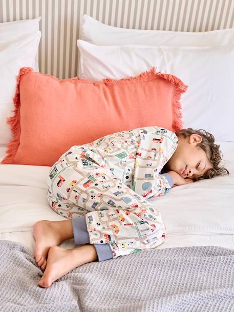 Pyjama garçon imprimé circuit de voitures écru 2 - vertbaudet enfant 