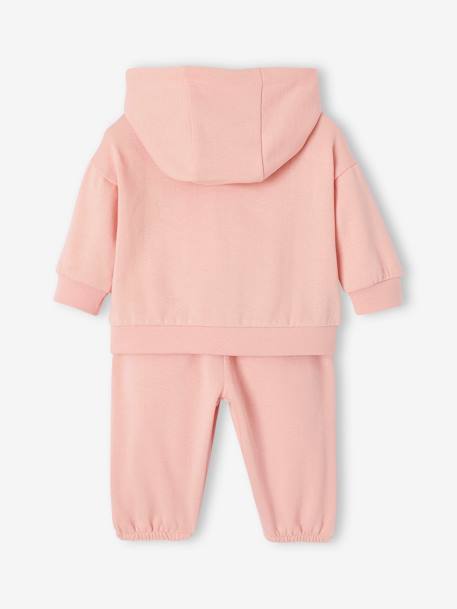 Ensemble sport sweat à capuche zippé + jogging bébé rose pâle 4 - vertbaudet enfant 