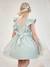 Robe cérémonie fille satin de coton à volants blanc+écru+rose pâle+vert sauge 31 - vertbaudet enfant 