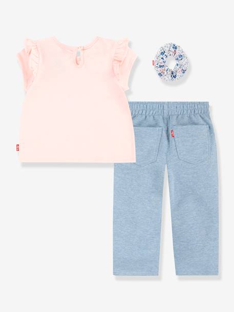 Ensemble Top + pantacourt + chouchou Ruffle LEVI'S rose 2 - vertbaudet enfant 
