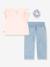 Ensemble Top + pantacourt + chouchou Ruffle LEVI'S rose 2 - vertbaudet enfant 