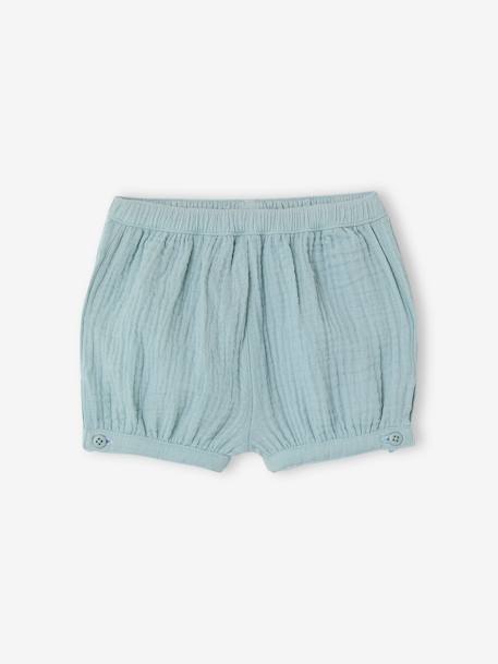 Ensemble bébé blouse short bandeau en gaze de coton rose pâle 5 - vertbaudet enfant 