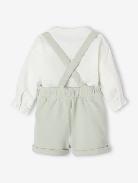 Ensemble bébé chemise et short cérémonie beige+vert sauge 18 - vertbaudet enfant 