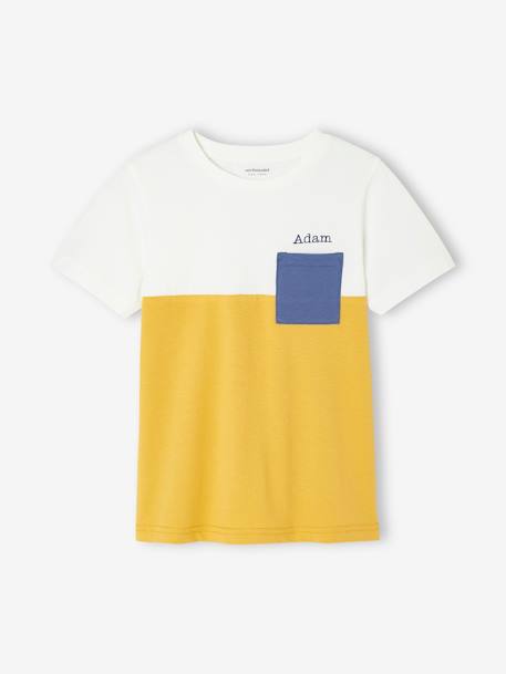 T-shirt garçon coloblock manches courtes ardoise+menthe+ocre+orange+vert anglais 17 - vertbaudet enfant 
