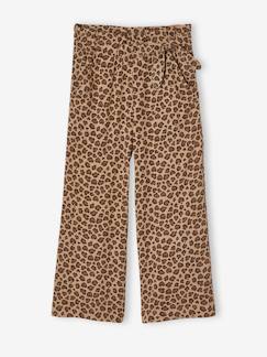 -Pantalon fille large motifs fleurs 