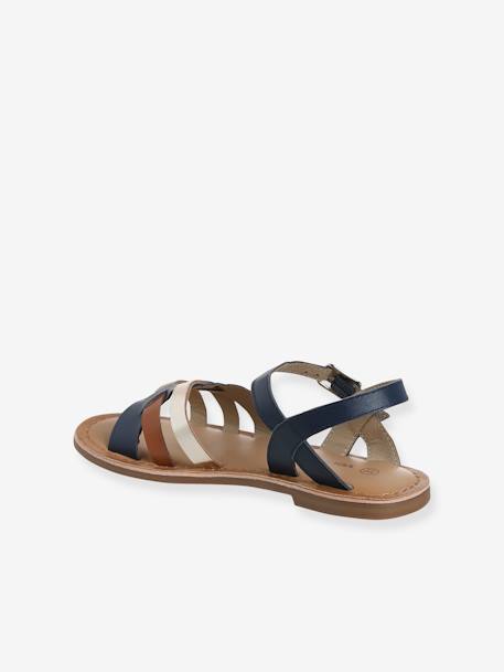 Sandales brides fantaisie cuir enfant lot bleu 3 - vertbaudet enfant 
