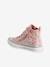 Baskets montantes fille en toile fantaisie blanc imprimé 3 - vertbaudet enfant 