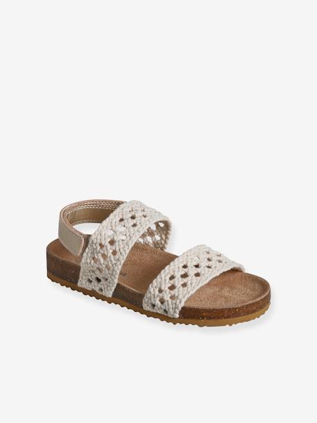 Sandales scratchées effet crochet enfant collection maternelle beige 2 - vertbaudet enfant 