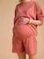 Ensemble grossesse 'Cool Mom' sweat et short en molleton terracotta 7 - vertbaudet enfant 