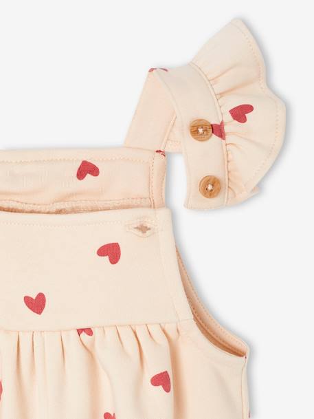 Salopette bébé fille molleton + bandeau écru+vanille 12 - vertbaudet enfant 