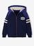 Sweat garçon zippé à capuche sport manches raglan marine+noix de pécan+vert 1 - vertbaudet enfant 