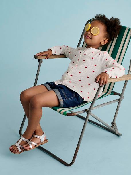 Sandales scratchées cuir enfant collection maternelle argent 6 - vertbaudet enfant 