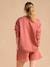 Ensemble grossesse 'Cool Mom' sweat et short en molleton terracotta 4 - vertbaudet enfant 