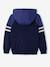 Sweat garçon zippé à capuche sport manches raglan marine+noix de pécan+vert 2 - vertbaudet enfant 