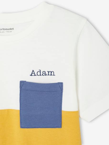 T-shirt garçon coloblock manches courtes ardoise+menthe+ocre+orange+vert anglais 19 - vertbaudet enfant 