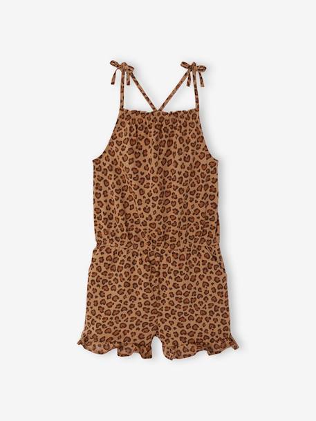Combishort à bretelles imprimé fille beige 1 - vertbaudet enfant 