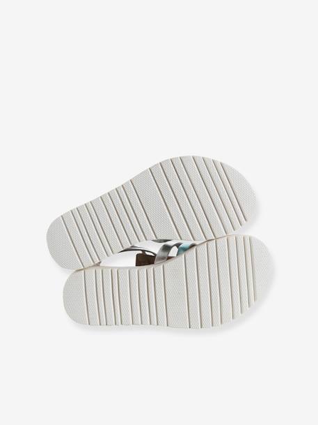 Sandales esprit spartiates cuir enfant collection maternelle argent 5 - vertbaudet enfant 
