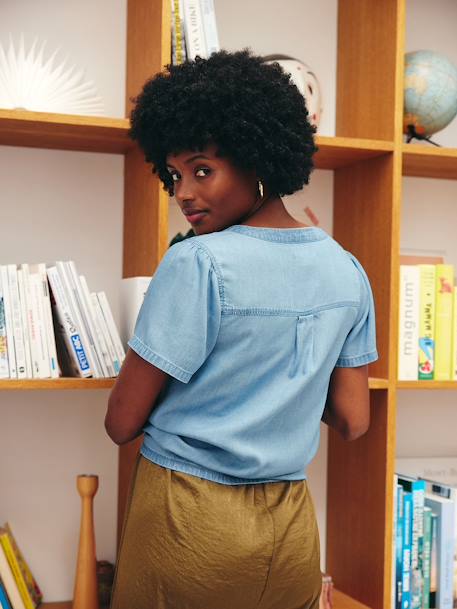 Blouse pressionnée grossesse et allaitement en lyocell stone 3 - vertbaudet enfant 