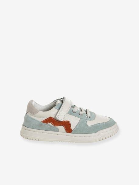 Basket enfant garçon cuir à scratchs et lacets élastiqués lot blanc+lot vert 9 - vertbaudet enfant 
