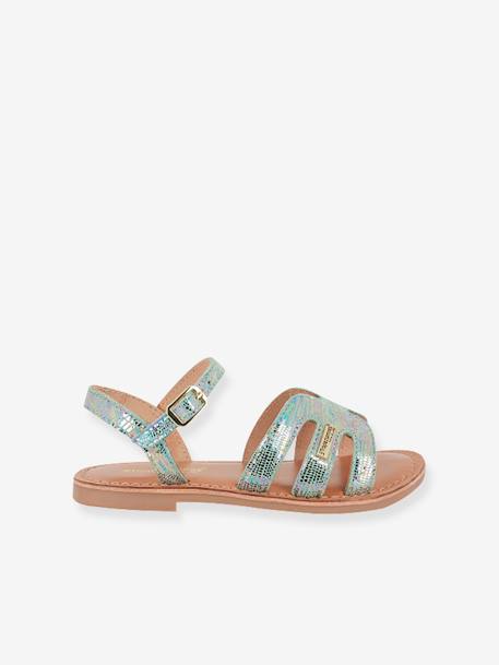 Sandales Bamia PAR M. BELARBI bleu+bleu grisé+or 2 - vertbaudet enfant 