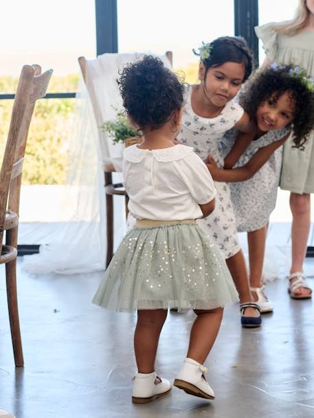 Ensemble bébé fille cérémonie T-shirt et jupon en tulle vert sauge 10 - vertbaudet enfant 