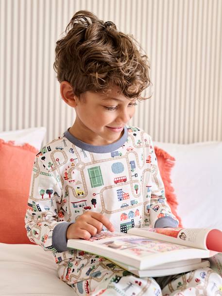 Pyjama garçon imprimé circuit de voitures écru 8 - vertbaudet enfant 