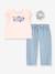Ensemble Top + pantacourt + chouchou Ruffle LEVI'S rose 1 - vertbaudet enfant 