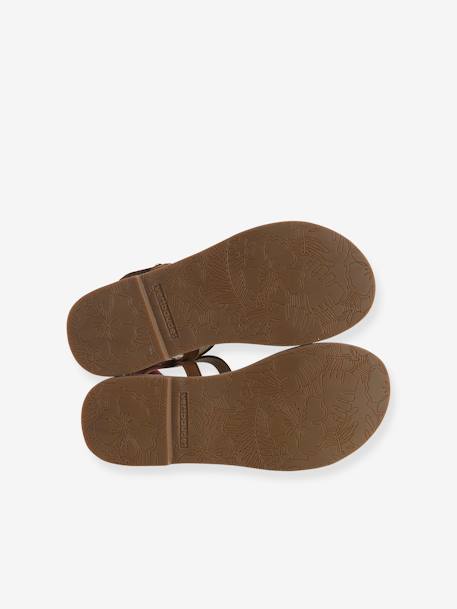 Sandales cuir fille Light gold+marron+marron imprimé 14 - vertbaudet enfant 