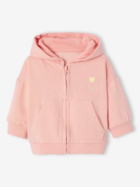 Ensemble sport sweat à capuche zippé + jogging bébé rose pâle 2 - vertbaudet enfant 
