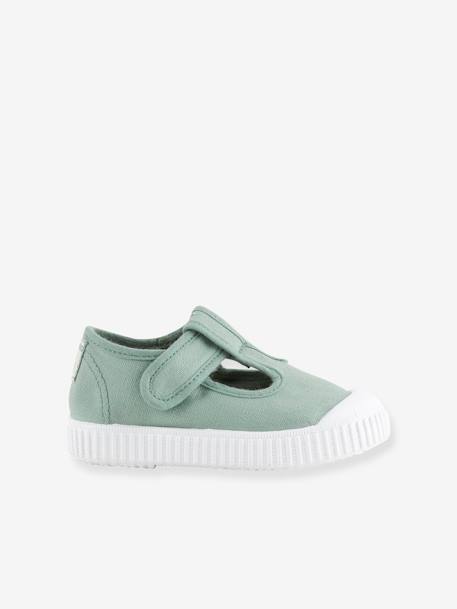 Ballerines enfant Mercedes Lona Tintada blanc+vert sauge 6 - vertbaudet enfant 