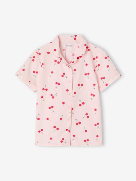 Pyjama fille en popeline Cherry rose pâle 2 - vertbaudet enfant 