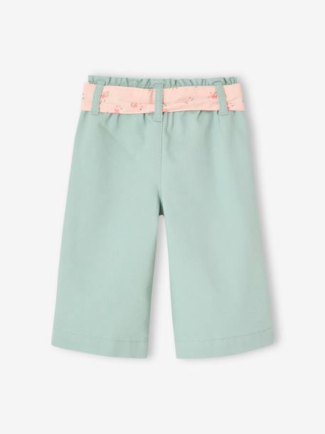 Pantalon large bébé avec ceinture à nouer bleu grisé 2 - vertbaudet enfant 