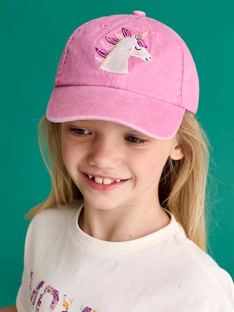 Casquette brodée « Licorne » fille Rose 1 - vertbaudet enfant 