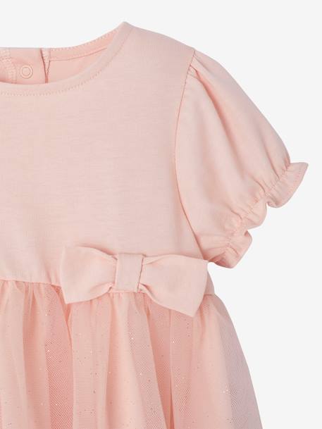 Robe cérémonie bébé tulle glitter rose pâle 3 - vertbaudet enfant 