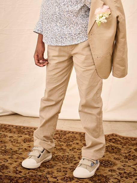 Garçon-Pantalon garçon cérémonie chino en coton/lin